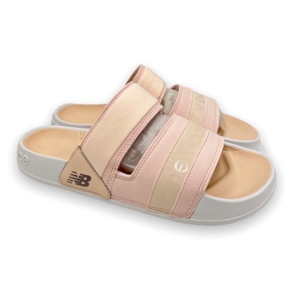 New Balance Womens Size 11 202 V2 White Pink Peach Slip On Slides Sandals Shoes